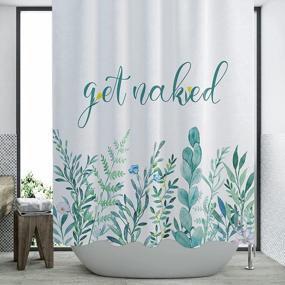 img 4 attached to Sage Spring Green Shower Curtain Set - FOECBIR Floral Pattern With Watercolor Leaves, Cloth Fabric Liner, And Hooks For Bathroom, Decorative Nature Plant Design, 72"X72