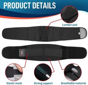 img 2 attached to FEATOL Back Brace For Lower Back Pain, Back Support Belt For Women & Men, Breathable Lower Back Brace With Lumbar Pad, Lower Back Pain Relief For Herniated Disc, Sciatica, Large Size/ X Large Size (Waist :30''-38.6'')
