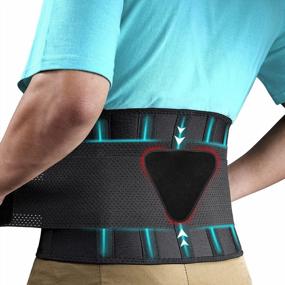 img 4 attached to FEATOL Back Brace For Lower Back Pain, Back Support Belt For Women & Men, Breathable Lower Back Brace With Lumbar Pad, Lower Back Pain Relief For Herniated Disc, Sciatica, Large Size/ X Large Size (Waist :30''-38.6'')