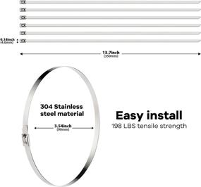 img 2 attached to 🔗 HYCC 100pcs 11.8 Inches 304 Stainless Steel Cable Zip Ties - Heavy Duty, Multi-Purpose Locking Zip Ties Ideal for Exhaust Wrapping, Fence, Pet Cages, Outdoor, and More