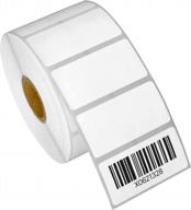 этикетки rollo &amp; zebra для прямой термопечати 2 "x1" - перманентный клей, перфорированный почтовый штрих-код, 1300 этикеток в рулоне (4 рулона) логотип