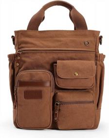 img 4 attached to Стильная и прочная винтажная холщовая сумка-мессенджер для мужчин от XINCADA
