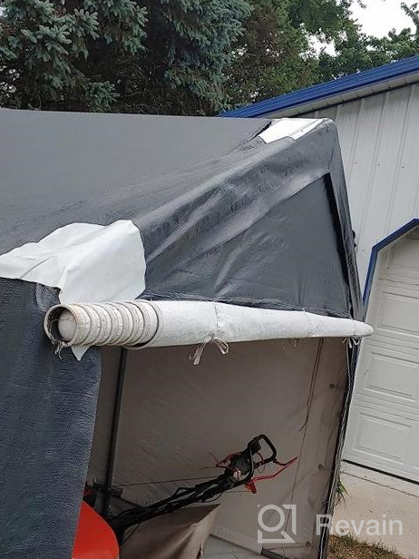 img 1 attached to 🏍️ Dark Gray ASTEROUTDOOR 6x6 ft Waterproof and UV Resistant Portable Garage Shelter with Rollup Zipper Door - Ideal for Storing Bicycles, Motorcycles, ATVs, Gardening Vehicles and Carports review by Derrick Shaw