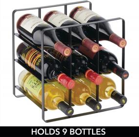 img 2 attached to Metal Farmhouse 3-Tier Water Bottle & Wine Rack Storage Organizer For Kitchen Countertops, Pantry, Fridge - Holds 9 Bottles - Black