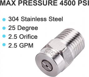 img 3 attached to 2 Pcs MUTURQ 25 Degree Surface Cleaner Tips With 2.5 Orifice, 1/4'' Male NPT Threaded Spray Nozzles, 4500 PSI Stainless Steel