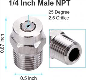 img 2 attached to 2 Pcs MUTURQ 25 Degree Surface Cleaner Tips With 2.5 Orifice, 1/4'' Male NPT Threaded Spray Nozzles, 4500 PSI Stainless Steel