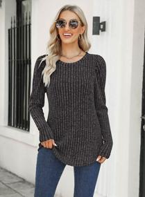 img 2 attached to Women'S Puff Long Sleeve Shirt Lightweight Casual Crewneck Tunic Top