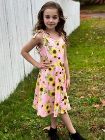img 1 attached to Adorable ALISISTER Summer Sundress For Girls - Shoulder Straps, Button Detail, And Tie Waist, Available In 6-12 Years