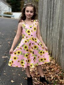 img 3 attached to Adorable ALISISTER Summer Sundress For Girls - Shoulder Straps, Button Detail, And Tie Waist, Available In 6-12 Years