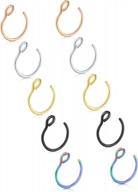 double fake nose rings for women & men - hoop, septum, piercing studs logo