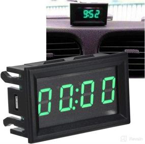 img 3 attached to 🚗 Enhance Your Ride with a Green LED Electronic Digital Luminous Car Watch Clock