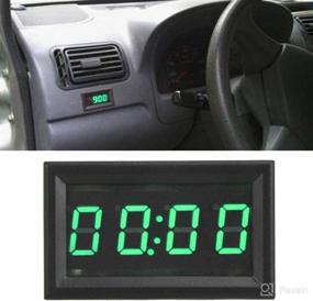 img 2 attached to 🚗 Enhance Your Ride with a Green LED Electronic Digital Luminous Car Watch Clock