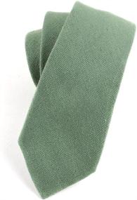 img 2 attached to TAGERWILEN Cotton Solid Skinny Necktie Men's Accessories ~ Ties, Cummerbunds & Pocket Squares