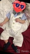 img 1 attached to Adorable Baby Boy'S Gentleman White Shirt Tuxedo Onesie With Waistcoat, Bowtie, And Jumpsuit Overall Romper review by Logan Barela