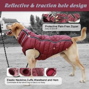 img 1 attached to 🐶 Thick Padded Dog Jacket Apparel - Waterproof Winter Pet Puffer Coat for Medium Large Dogs - Reflective Cold Weather Outdoor Clothing