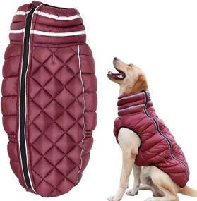 img 4 attached to 🐶 Thick Padded Dog Jacket Apparel - Waterproof Winter Pet Puffer Coat for Medium Large Dogs - Reflective Cold Weather Outdoor Clothing