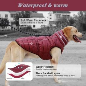 img 2 attached to 🐶 Thick Padded Dog Jacket Apparel - Waterproof Winter Pet Puffer Coat for Medium Large Dogs - Reflective Cold Weather Outdoor Clothing