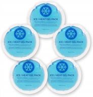 5 pack of reusable gel ice packs with cloth backing for hot & cold therapy, first aid, injuries and breastfeeding logo