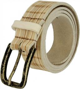 img 2 attached to Rustic Charm: Italian-Made Vintage Full Grain Leather Plaid Belt For Casual Jeans