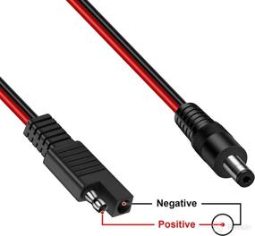 img 1 attached to 🔌 SAE Plug to 5.5mm x 2.1mm Male DC Adapters - iGreely 14AWG 2ft/60cm Cables, with SAE Polarity Reverse Adapter for Automotive RV Solar Panel