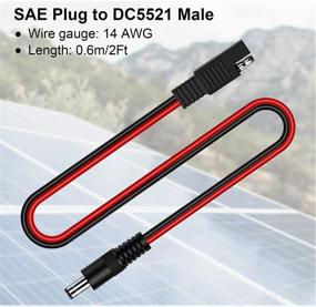 img 3 attached to 🔌 SAE Plug to 5.5mm x 2.1mm Male DC Adapters - iGreely 14AWG 2ft/60cm Cables, with SAE Polarity Reverse Adapter for Automotive RV Solar Panel