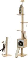 🐱 petepela adjustable floor-to-ceiling cat tower: ultimate cat climbing house with bonus cat scratching post and condo included! logo