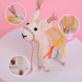 img 1 attached to 🐑 Get Started with Needle Felting: Beginner DIY Kit with Wool for Felting, 3 Cute Animals Sets and Step-by-Step Instructions - Perfect Arts and Crafts Project for Easy and Fun Family Time! Includes Unicorn, Alpaca, Rainbow - Needle Felting Starter