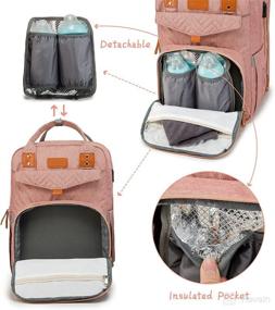 img 3 attached to 👶 Versatile Diaper Bag Backpack for Twins: Hritok Expandable Baby Bags with Changing Pad, 24 Pockets, and Unisex Stylish Design - Perfect Travel Back Pack!