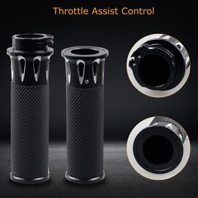 img 1 attached to 🏍️ NTHREEAUTO 1" Handlebar Hand Grips: Universal Throttle Grips for Harley Sportster, Dyna Road, Electra Glide, and Softail Touring