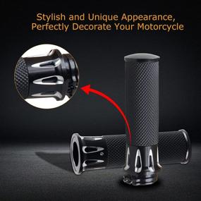 img 2 attached to 🏍️ NTHREEAUTO 1" Handlebar Hand Grips: Universal Throttle Grips for Harley Sportster, Dyna Road, Electra Glide, and Softail Touring