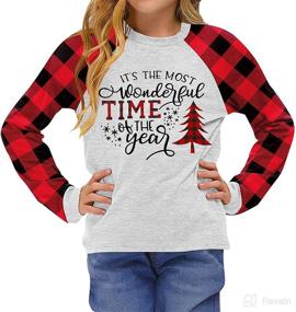 img 2 attached to 🎄 Christmas Shirts for Toddler Boys and Girls: Xmas Buffalo Plaid Trees T-Shirt, Christmas Graphic Tees, Holiday Tops