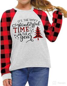 img 3 attached to 🎄 Christmas Shirts for Toddler Boys and Girls: Xmas Buffalo Plaid Trees T-Shirt, Christmas Graphic Tees, Holiday Tops