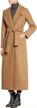 stay sophisticated with chartou women's double breasted wool blend overcoat with belt logo