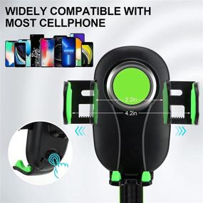 img 1 attached to 📱 Universal 360° Rotation Car Cup Holder Phone Mount with Adjustable Base - Multifunctional Cell Phone Holder for Car that Fits All Phones, Includes Charging Cable