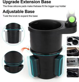 img 3 attached to 📱 Universal 360° Rotation Car Cup Holder Phone Mount with Adjustable Base - Multifunctional Cell Phone Holder for Car that Fits All Phones, Includes Charging Cable