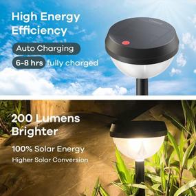 img 3 attached to Super Bright Linkind Solar Pathway Lights - 8 Pack Waterproof Solar Landscape Lights For Walkway, Backyard, Lawn, Driveway And Porch Decor, Warm White Adjustable Outdoor Solar Lights