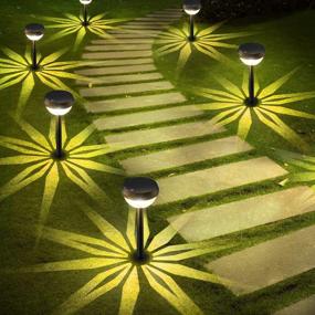img 4 attached to Super Bright Linkind Solar Pathway Lights - 8 Pack Waterproof Solar Landscape Lights For Walkway, Backyard, Lawn, Driveway And Porch Decor, Warm White Adjustable Outdoor Solar Lights