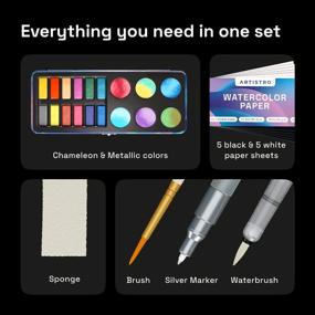 img 3 attached to 18-Piece Set Of Chameleon Metallic And Glitter Watercolor Paints, Including 12 Metallic Glitter And 6 Chameleon Colors. Ideal For Artists, Hobbyists, And Travel Painting Enthusiasts.