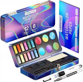 img 4 attached to 18-Piece Set Of Chameleon Metallic And Glitter Watercolor Paints, Including 12 Metallic Glitter And 6 Chameleon Colors. Ideal For Artists, Hobbyists, And Travel Painting Enthusiasts.