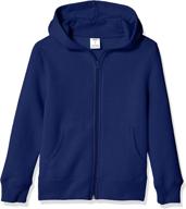 amazon essentials fleece zip up hoodie boys' clothing : fashion hoodies & sweatshirts logo