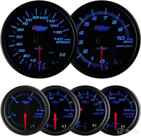 img 3 attached to 🌈 GlowShift Tinted 7 Color Custom Dashboard Gauge Set - 3-3/4" Speedometer & Tachometer, 2-1/16" Fuel Level, Oil Pressure, Water Temperature & Volt Gauges