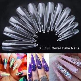 img 1 attached to Получите безупречные ногти с AddFavor 600Pcs Clear Long Stiletto Nail Tips-идеально подходит для домашних салонов и DIY Art