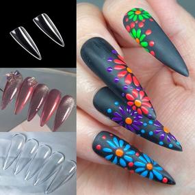 img 3 attached to Получите безупречные ногти с AddFavor 600Pcs Clear Long Stiletto Nail Tips-идеально подходит для домашних салонов и DIY Art