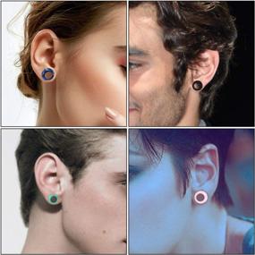 img 1 attached to 2G-1" Silicone Ear Skin Gauges Plugs Longbeauty 20Pcs Tunnels Kit Expander Stretching Set