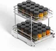 🌶️ g-ting 2-tier slide out spice rack organizer for cabinet - convenient kitchen storage solution for spices, sauces, bottles, and cans logo