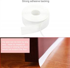 img 1 attached to White Self-Adhesive Tape For Weatherproofing Doors And Windows - 16Ft X 1.77In (45Mm) - Includes Weather Stripping And Silicone Seal Strip For Draft Stopping And Shower Glass Protection