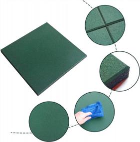 img 1 attached to Interlocking Rubber Playground Flooring Tiles With 1.2" Thickness For Eco-Sports And Backyard Playground - 4PCS Of 20X20" Tiles Perfect For Outdoor Gym Or Rubber Paver