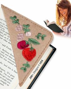img 3 attached to Personalized Leather Corner Bookmarks Set Of 2 With Embroidered Initials - Unique And Cute Book Lover Gift From USA By ABAMERICA