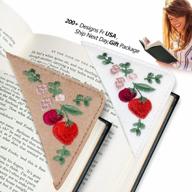 personalized leather corner bookmarks set of 2 with embroidered initials - unique and cute book lover gift from usa by abamerica logo