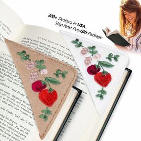 img 4 attached to Personalized Leather Corner Bookmarks Set Of 2 With Embroidered Initials - Unique And Cute Book Lover Gift From USA By ABAMERICA